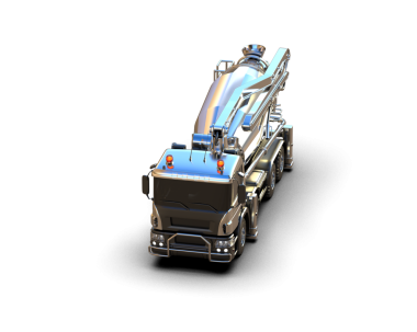 Siyah arkaplanda yansıtıcı bir arabanın 3 boyutlu görüntülenmesi