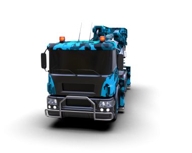 Siyah arka planda modern kamyon, 3 boyutlu görüntüleme