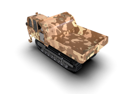 Askeri tank beyaz arka planda izole edildi. 3 boyutlu görüntüleme