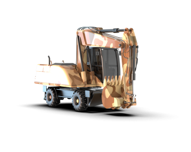 Yansıtıcı çizgili, siyah arka planlı bir kamyonun 3 boyutlu görüntüsü