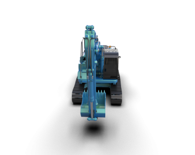 Beyaz zemin üzerinde izole edilmiş mavi bir robotun 3 boyutlu görüntüsü