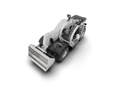 Siyah bir arkaplanda izole edilmiş beyaz bir robot elin 3 boyutlu yansıması