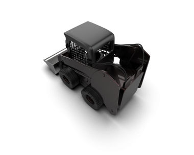 Siyah arka planda izole edilmiş bir kamyonun 3 boyutlu resmi