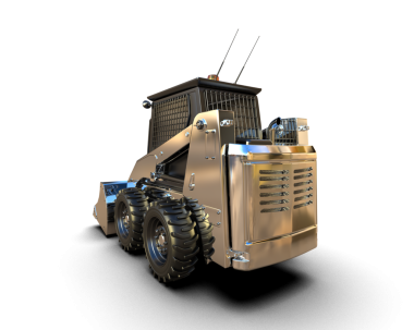 Beyaz arka planda modern güçlü makine.