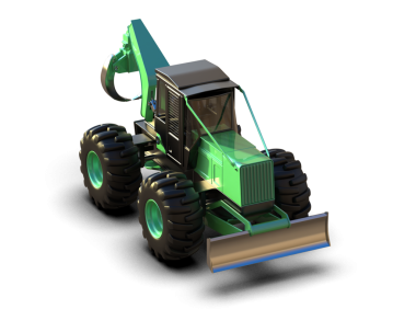 Siyah arkaplanda yeşil traktör