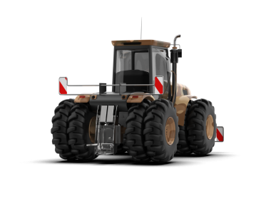 Beyaz arka planda yansıtıcı siyah bir kamyonun 3 boyutlu yansıması