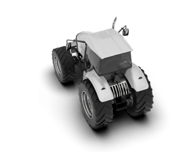 Beyaz arka planda izole edilmiş beyaz-siyah bir oyuncağın 3 boyutlu görüntüsü