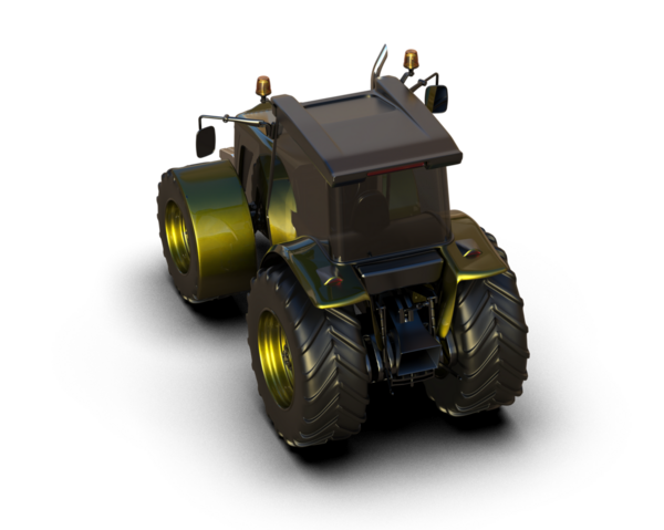 Siyah arkaplanda izole edilmiş sarı bir yansıtıcı 3 boyutlu görüntüleme