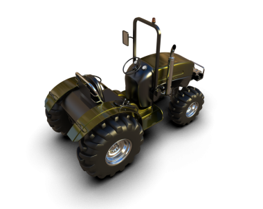 beyaz arkaplanda modern traktör