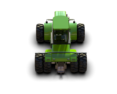 Siyah üzerine izole edilmiş yeşil robot. 3 Boyutlu Hazırlama