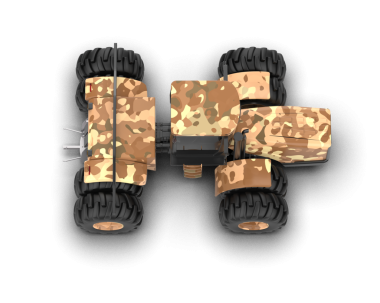 Meksika bayrağı renginde askeri tank.