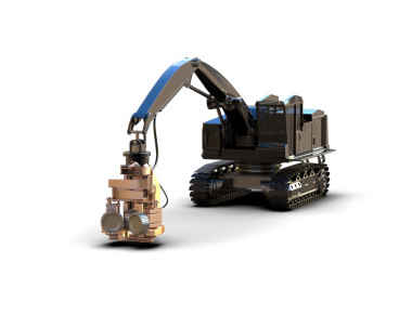 Siyah arkaplanda izole edilmiş bir robotik kolun 3 boyutlu görüntülenmesi