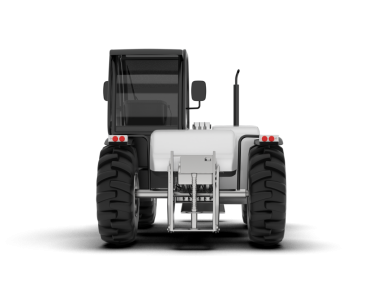 Bir markanın 3 boyutlu görüntüsü - daha az kamyonet beyaz arka planda izole edildi