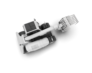 Siyah zemin üzerinde izole edilmiş beyaz bir uydunun 3 boyutlu görüntüsü