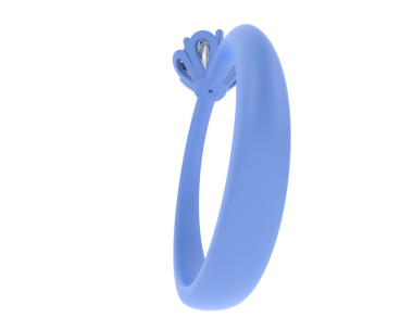 Mavi kurdelenin 3 boyutlu görüntüsü beyaz üzerine izole edilmiş