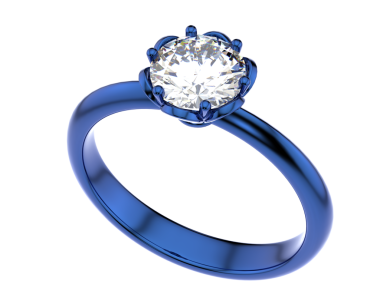 Siyah arka planda takılarla süslenmiş mavi elmas nişanı.