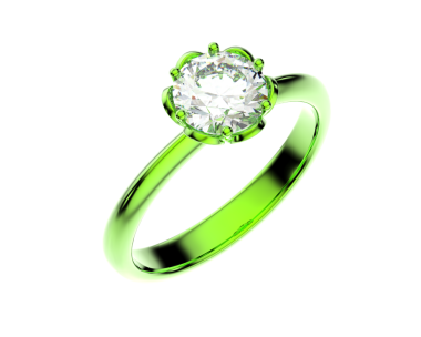 Kırpma yolu ile yeşil halka ile 3d illüstrasyon