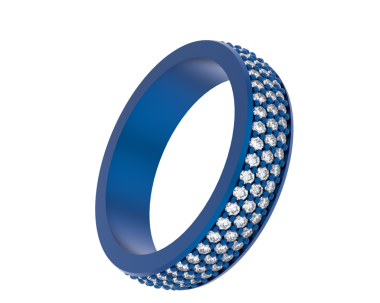 Beyaz arka planda izole edilmiş bir elmas yüzüğün üç boyutlu resmi