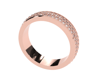 Beyaz arkaplanı olan 3 boyutlu altın bir yüzük.