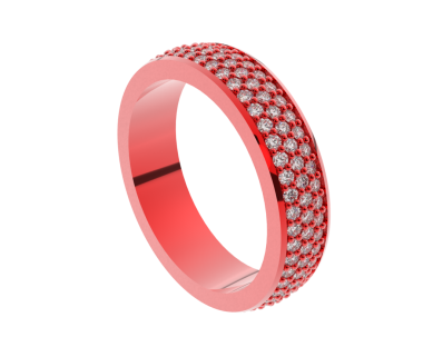 Beyaz arkaplanda elmaslarla izole edilmiş kırmızı düğün bileziği