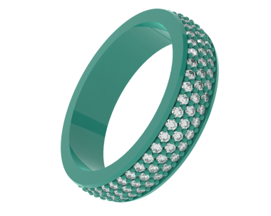 Yeşil arkaplanda 3 boyutlu bilezik.