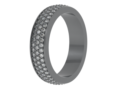 Siyah arkaplanda elmasları olan bir yüzük.