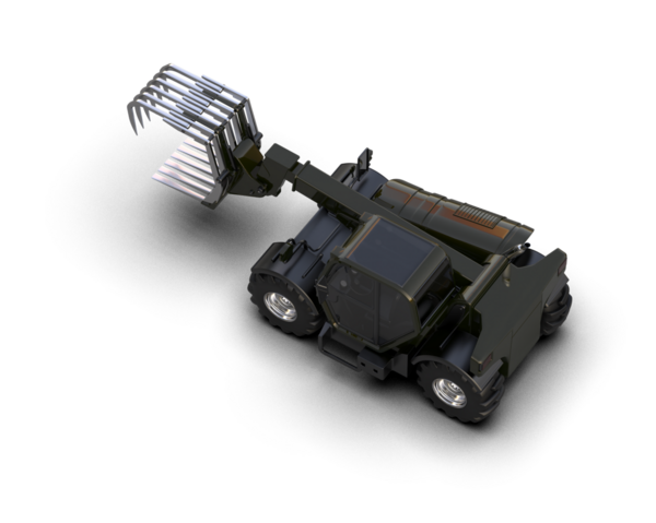 3 d rendering of an old military weapon with a black background