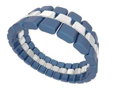 Beyaz bir zincirin 3 boyutlu çizimi. beyaz arkaplanda izole