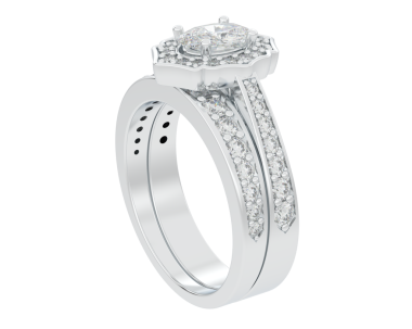 Beyaz izole elmas yüzük