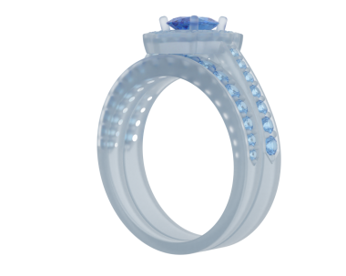 Stüdyoda izole edilmiş mavi bir alyans.