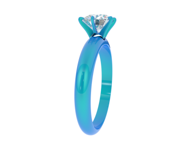 Beyaz arkaplanda izole edilmiş mavi bir kurdelenin 3 boyutlu görüntülenmesi