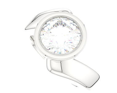 Beyaza izole edilmiş elmaslı gümüş saat. 3d oluşturma