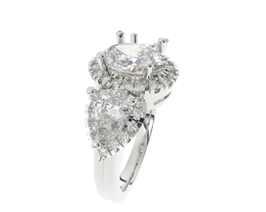 Beyaz arka planda elmas mücevher ile 3 boyutlu illüstrasyon