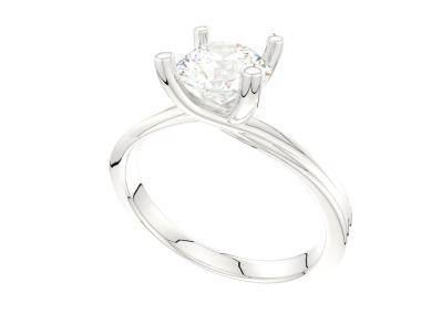 Elmaslı gümüş yüzük. Mücevher. 3 d