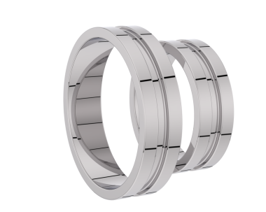 Beyaz arka planda izole edilmiş bir düğün bilekliği. 3d illüstrasyon