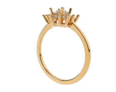 Elmas izole edilmiş altın yüzük. 3 Boyutlu Hazırlama.