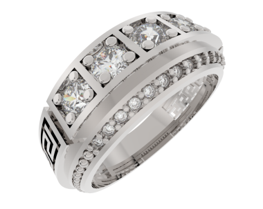 Siyah arkaplanda gümüş bir halka.