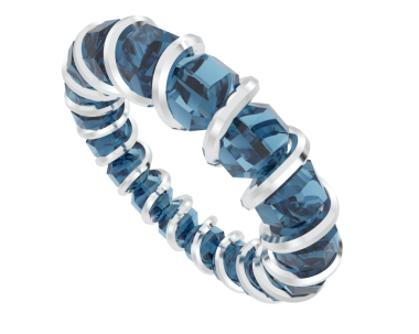 Beyaz arkaplanda elmaslı bileziğin 3 boyutlu resmi