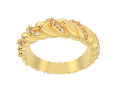 Beyaz arka planda karo kaplı altın taç, 3 boyutlu.