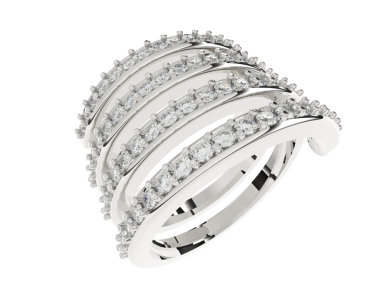 Beyaz arka planda elmas alyans. 3d oluşturma