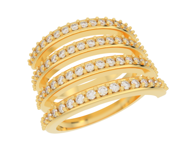 Elmaslı altın yüzük. 3 boyutlu illüstrasyon. beyaz arkaplanda izole edilmiş.