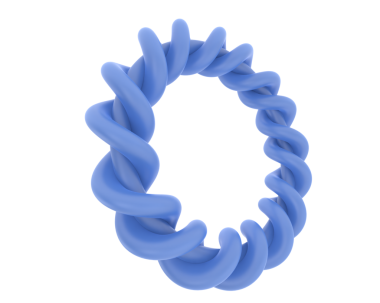 Beyaz arkaplanda kırpma yolu ile izole edilmiş 3 boyutlu spiral kurdele oluşturma.