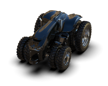 Gelecekçi yarış aracı siyah arka planda izole edilmiş. 3d oluşturma