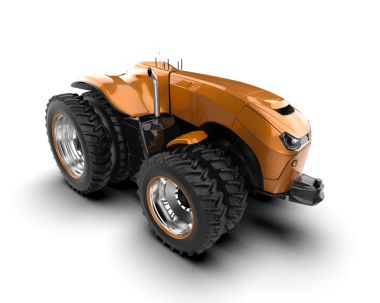 Beyaz zemin üzerinde izole edilmiş modern jenerik jenerik tarımsal aracın 3 boyutlu tasarımı