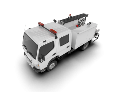 Beyaz arka planda modern bir araba. 3D görüntüleme - illüstrasyon