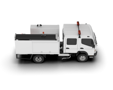 Beyaz arka planda beyaz kamyon izole edildi