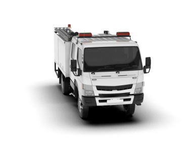 Beyaz arka planda izole edilmiş beyaz modern kamyon