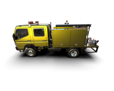 Siyah arka planda modern itfaiye aracı