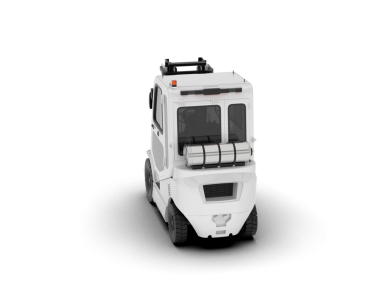 Siyah izole edilmiş arka planı temizlemek için modern beyaz elektrik süpürgesi.