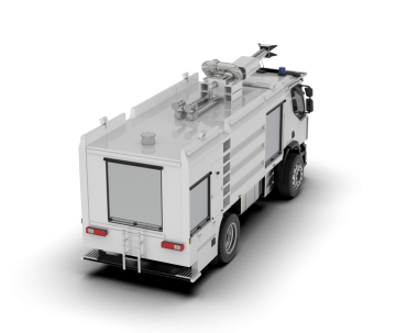 Beyaz arka planda izole edilmiş beyaz plastik modern kamyon.